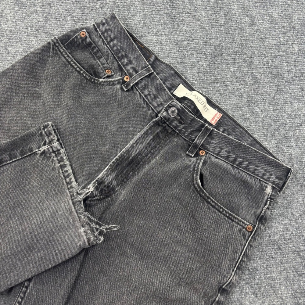 Levi's 550 Relaxed Fit Jeans 34x30 Black Faded Distressed Denim Men's